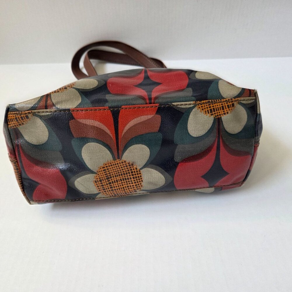 Fossil Tote Red Mod Floral Coated Canvas Keyper B… - image 7